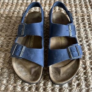 Birkenstock Milano Navy Blue Slingback Sandals | 40 Narrow